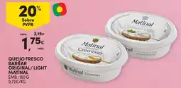 Continente Queijo fresco barrar original/light matinal promoção