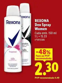 Lidl REXONA Deo Spray Women promoção
