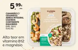 Continente Camarão c/ legumes e arroz integral cozinha continente equlibrio promoção