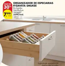 Pingo Doce Organizador de especiarias p/gaveta smukee em bambu promoção