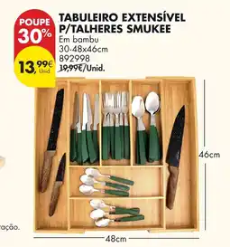 Pingo Doce Tabuleiro extensivel p/talheres smukee promoção