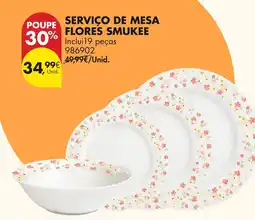 Pingo Doce Serviço de mesa flores smukee promoção