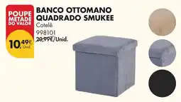 Pingo Doce Banco ottomano quadrado smukee cotelê promoção