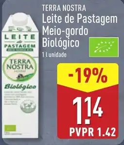ALDI TERRA NOSTRA Leite de Pastagem Meio-gordo Biológico promoção