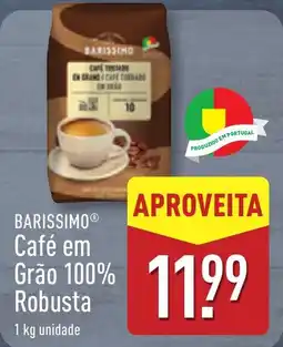 ALDI BARISSIMO Café em Grao 100% Robusta promoção