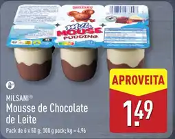 ALDI MILSANI Mousse de Chocolate de Leite promoção