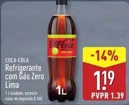 ALDI COCA-COLA Refrigerante com Gás Zero Lima promoção
