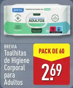 ALDI BREVIA Toalhitas de Higiene Corporal para Adultos promoção