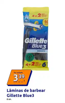Action Lâminas de barbear Gillette Blue3 promoção