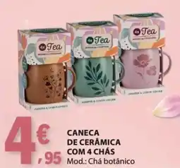 E.Leclerc Caneca de cerâmica com 4 chás promoção