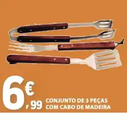 E.Leclerc Conjunto de 3 peças com cabo de madeira promoção