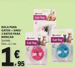 E.Leclerc Bola para gatos + sino/ 2 ratos para brincar promoção