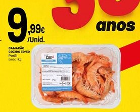 Intermarché Camarão cozido 30/50 porsi promoção