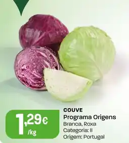 Intermarché Couve Programa Origens Branca, Roxa promoção