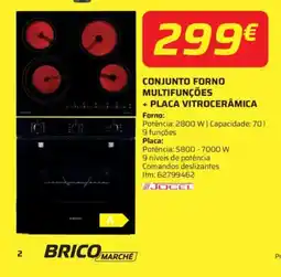 Bricomarché Conjunto forno multifunções + placa vitrocerâmica promoção