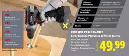 Lidl PARKSIDE PERFORMANCE Berbequim de Percussão 20 V sem Bateria promoção