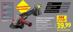 Lidl PARKSIDE PERFORMANCE Rebarbadora Angular 20 V sem Bateria promoção