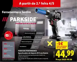 Lidl PARKSIDE PERFORMANCE Aparafusadora de Impacto 20 V sem Bateria promoção