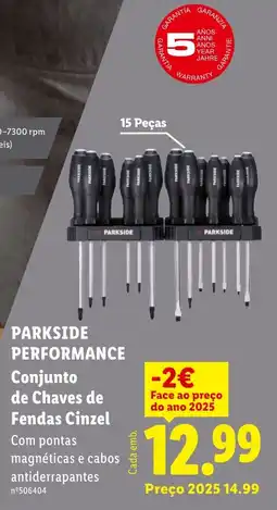 Lidl PARKSIDE PERFORMANCE Conjunto de Chaves de Fendas Cinzel promoção