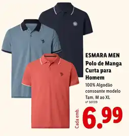 Lidl ESMARA MEN Polo de Manga Curta para Homem promoção