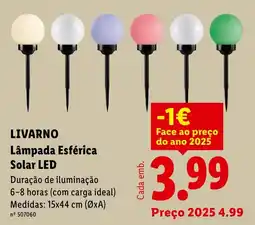 Lidl LIVARNO Lâmpada Esférica Solar LED promoção