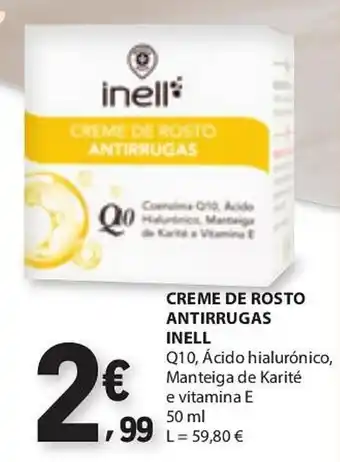 Creme de rosto antirrugas inell