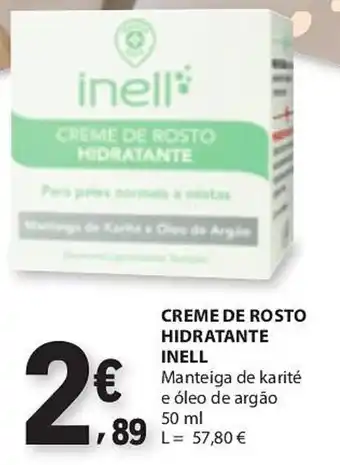 E.Leclerc Creme de rosto hidratante inell promoção