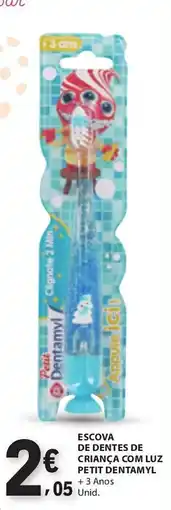 E.Leclerc Escova de dentes de criança com luz petit dentamyl + 3 anos promoção