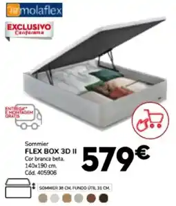 Conforama Sommier FLEX BOX 3D II Cor branca beta. 140x190 cm. promoção