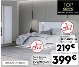 Conforama Cama Sommier Com LEDS BUGANVILLA promoção