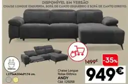 Conforama Chaise Longue Relax Elétrico ANDY promoção