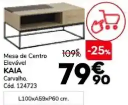 Conforama Mesa de Centro Elevável KAIA Carvalho. promoção