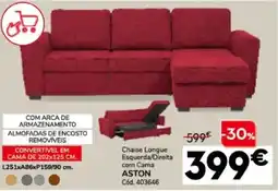 Conforama Chaise Longue Esquerda/Direita com Cama ASTON promoção