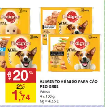 E.Leclerc Alimento para Cão Pedigree 4x100g promoção