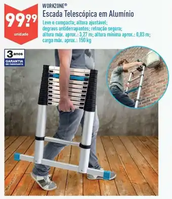 ALDI Workzone Escada Telecópica em Alumímio 150kg promoção