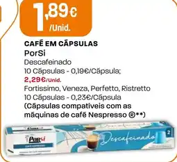 Intermarché Café em cápsulas PorSi promoção