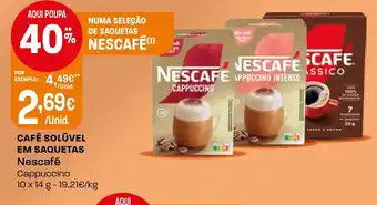 Café solúvel em saquetas nescafé