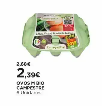 El Corte Inglés Ovos Bio Campestre M 6 unid promoção