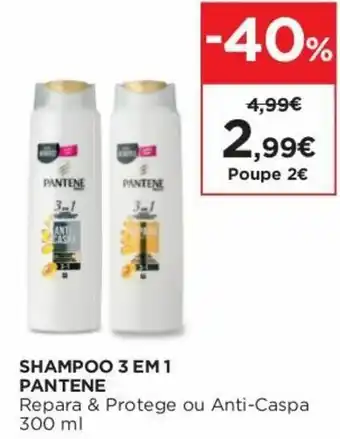 El Corte Inglés Shampoo 3 em 1 Pantene 300ml promoção
