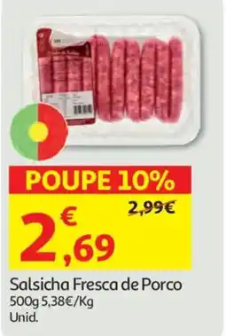 Auchan Salsicha Fresca de Porco promoção