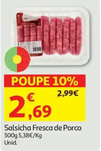 Auchan Salsicha Fresca de Porco promoção