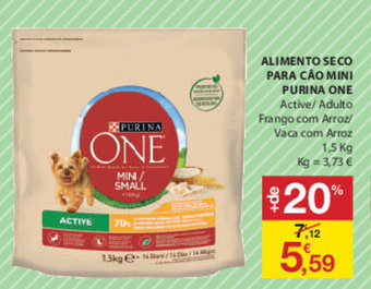 E.Leclerc Alimento Seco para Cão Mini Purina One 1,5kg promoção