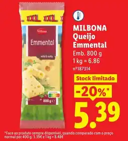 Lidl MILBONA Queijo Emmental promoção