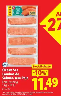 Lidl Ocean Sea Lombos de Salmão sem Pele promoção