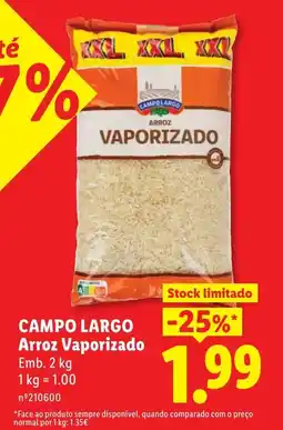 Lidl CAMPO LARGO Arroz Vaporizado promoção