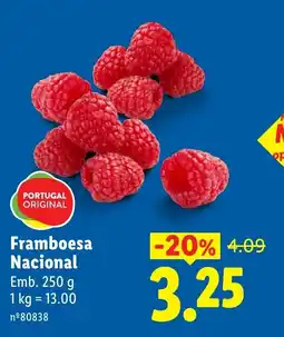 Lidl Framboesa Nacional promoção