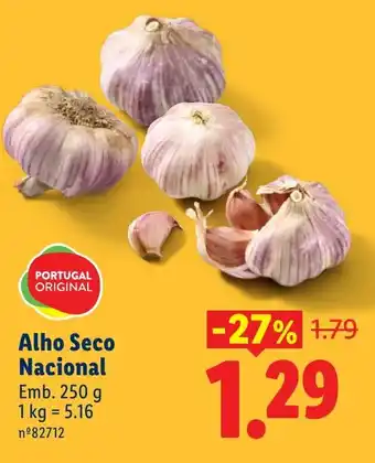 Lidl Alho Seco Nacional promoção