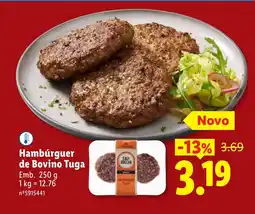 Lidl Hambúrguer de Bovino Tuga promoção