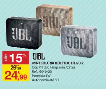 E.Leclerc JBL Mini Coluna Bluetooth GO 2 promoção