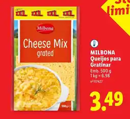 Lidl MILBONA Queijos para Gratinar promoção